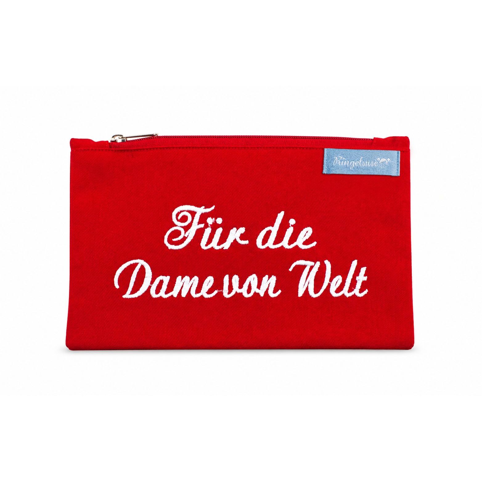 Roter Kosmetikbeutel "Für die Dame von Welt"